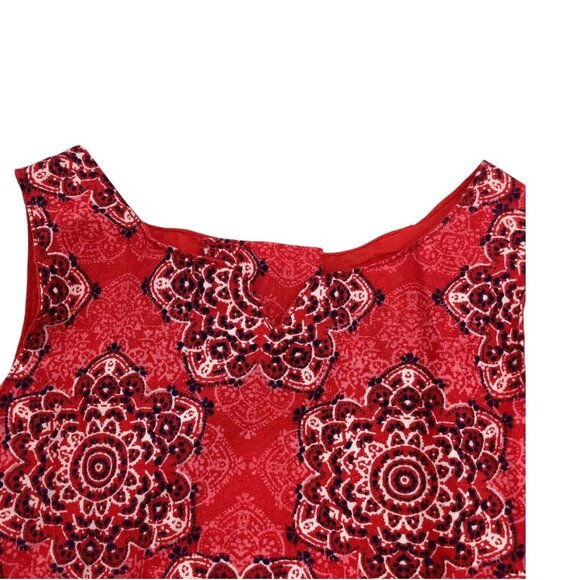 Nautica Baby Girl Handkerchief Dress 0-3M Sleeveless Red Medallion Print Cotton - Picture 6 of 15